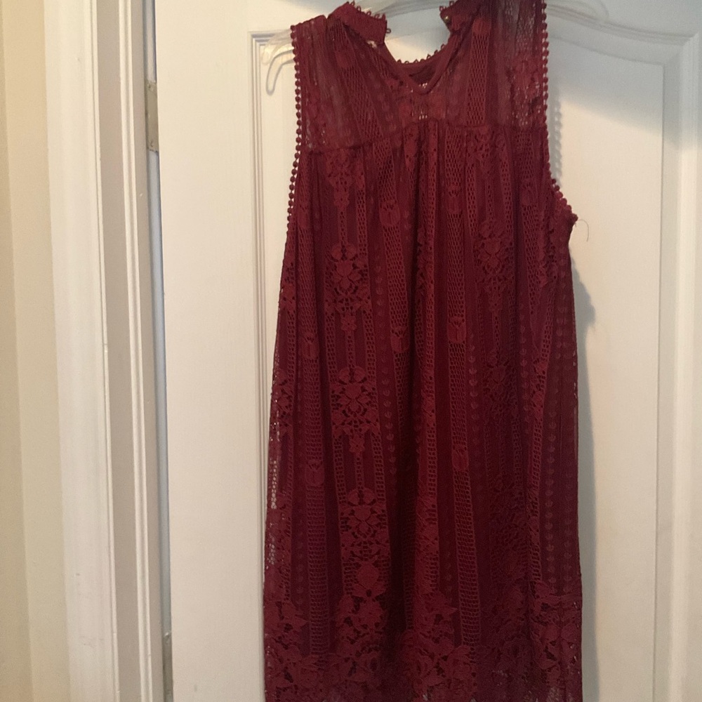 Women’s Burgundy Lace Sleeveless Dress by Chance or Fate (Macy’s)